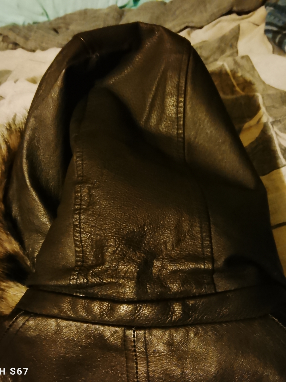 Vintage WILSONS LEATHER 90s Bomber Jacket Size M Black Removable Fur Hood Y2K - Picture 13 of 16